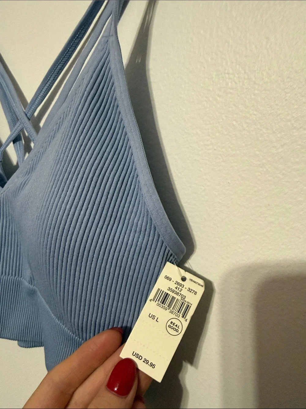 Aerie Light Blue Strappy Bralette Crop Top